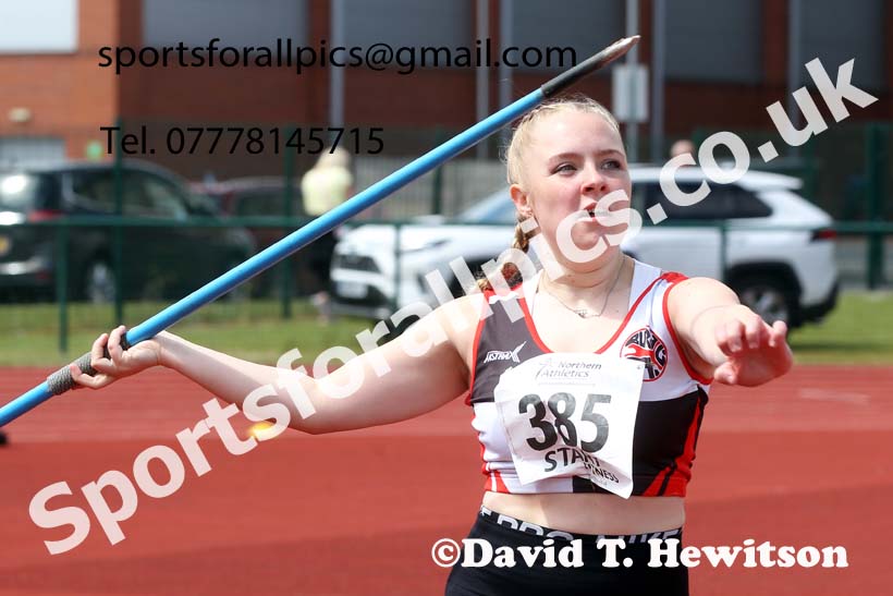 Womens under-20s javelin, 2021 Northern Senior and Under-20s Champs., Leigh. Photo: David T. Hewitson/Sports for All Pics